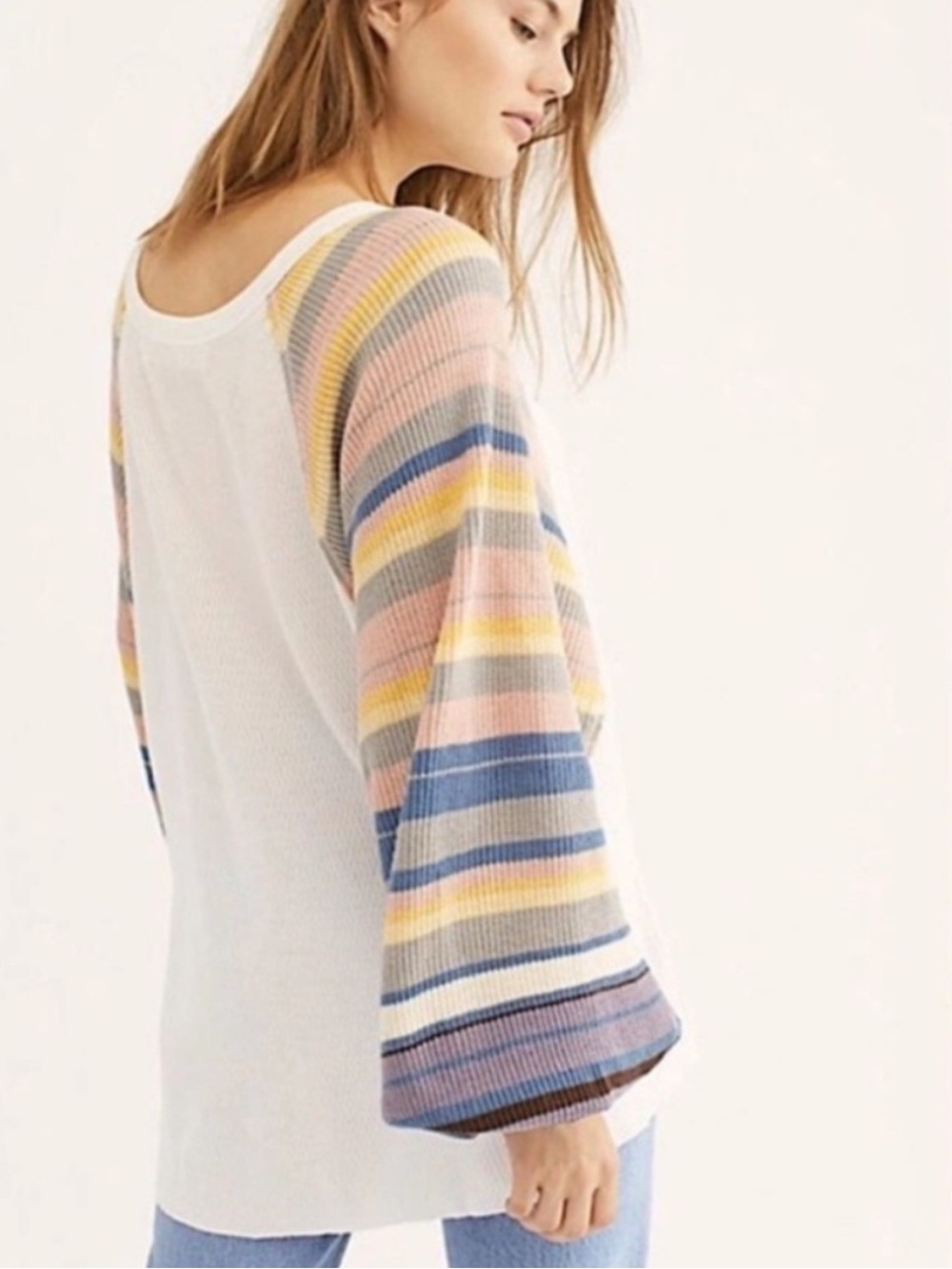Free People Rainbow dreams balloon sleeve sweater - Picture 3 of 11